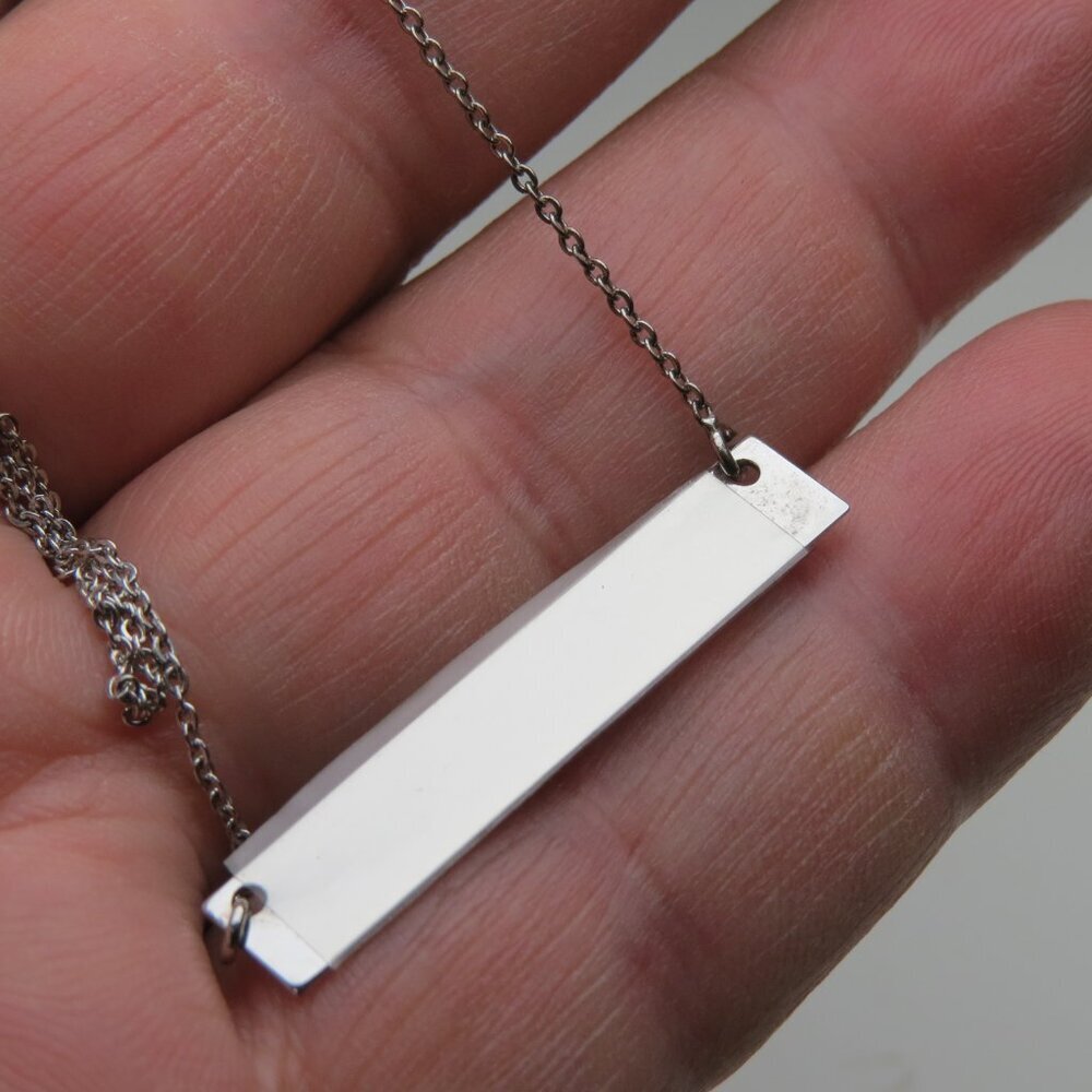*925 Sterling Silver ID Name plate Necklace - Picture 2 of 5
